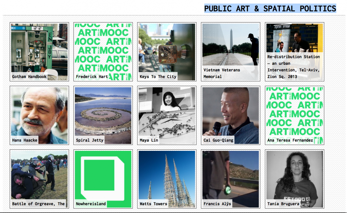 Art of the MOOC 1 : PUBLIC ART & SPATIAL POLITICS